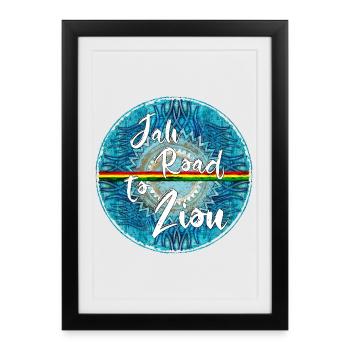 Insigne rond de Jah Road to Zion - Affiche encadrée (27 × 37 cm) - noir - Devant