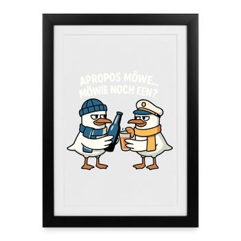Seagull Motif - Framed poster (27 × 37 cm) - black - Front