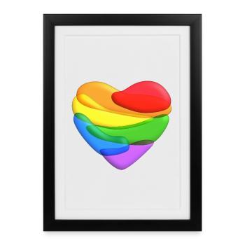Rainbow Heart - Framed poster (27 × 37 cm) - black - Front