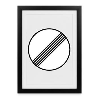 Pas de limite de vitesse, vitesse illimitée, free ride - Affiche encadrée (27 × 37 cm) - noir - Devant