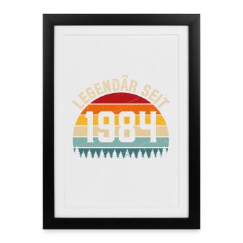 Légendaire depuis 1984 – Né en 1984 - Affiche encadrée (27 × 37 cm) - noir - Devant