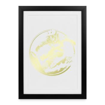 Snowboarder Silhouette - Framed poster (27 × 37 cm) - black - Front