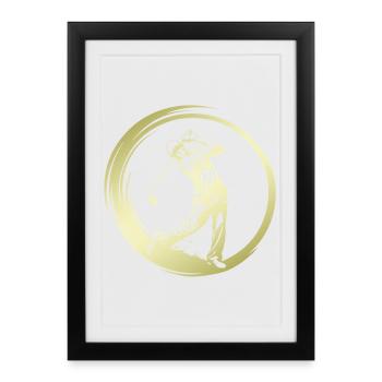 Golfer Silhouette - Framed poster (27 × 37 cm) - black - Front