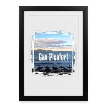 Can Picafort Beach Print - Framed poster (27 × 37 cm) - black - Front