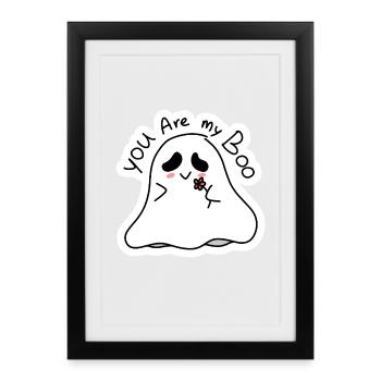 Vous êtes mon boo fantôme illustration - Affiche encadrée (27 × 37 cm) - noir - Devant