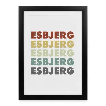 Esbjerg - Danemark - Danemark - Scandinavie - Affiche encadrée (27 × 37 cm) - noir - Devant
