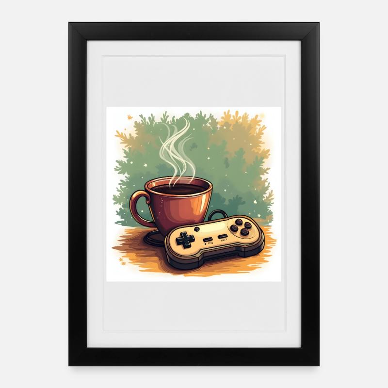 Caffeine & Campaigns - Gerahmtes Poster (27 × 37 cm) - Schwarz