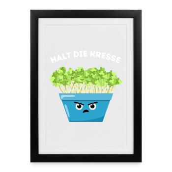Plant Humor – Hold the Cress - Framed poster (27 × 37 cm) - black - Front