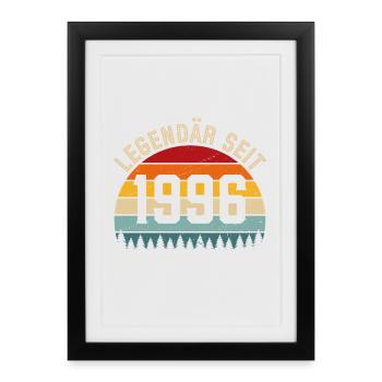 Légendaire depuis 1996 – Né en 1996 - Affiche encadrée (27 × 37 cm) - noir - Devant