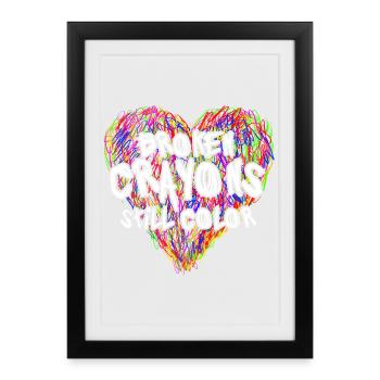 Les crayons cassés colorent encore la sensibilisation à la santé mentale - Affiche encadrée (27 × 37 cm) - noir - Devant