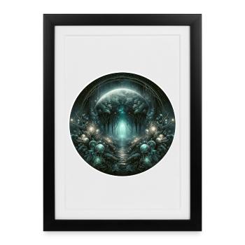 Circular Lunar Forest - Framed poster (27 × 37 cm) - black - Front