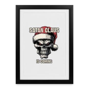 Skull with Santa hat - Framed poster (27 × 37 cm) - black - Front