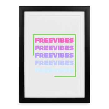 Vibrations gratuites - Affiche encadrée (27 × 37 cm) - noir - Devant