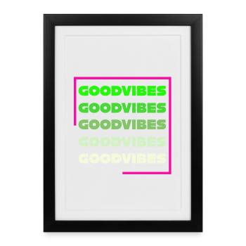 Ondes positives - Affiche encadrée (27 × 37 cm) - noir - Devant