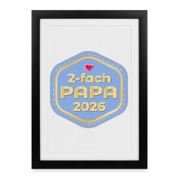 Annonce du bébé 2026 de deux pères - Affiche encadrée (27 × 37 cm) - noir - Devant