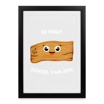 Jeu de mots amusant - je t’aime tellement - Affiche encadrée (27 × 37 cm) - noir - Devant