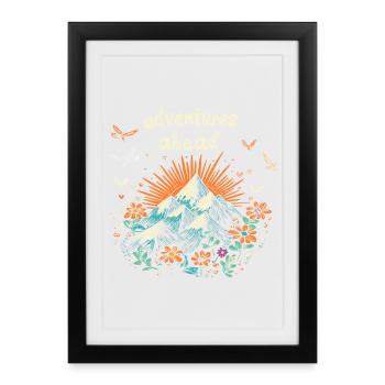 Aventures à venir - berge - Affiche encadrée (27 × 37 cm) - noir - Devant