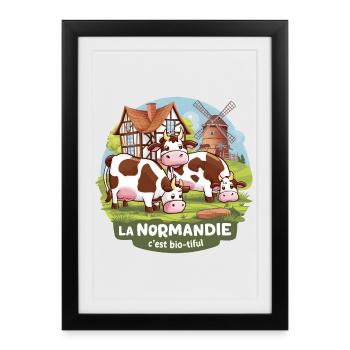 Normandy is Bio-tiful Manche and Cotentin - Framed poster (27 × 37 cm) - black - Front