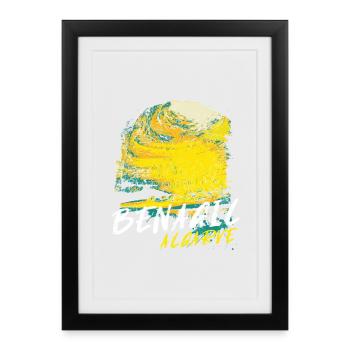 Illustration of the Benagil Cave in the Algarve - Framed poster (27 × 37 cm) - black - Front