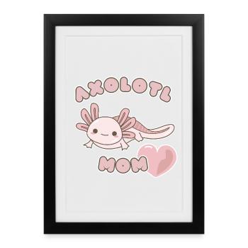 Maman axolotl - Affiche encadrée (27 × 37 cm) - noir - Devant