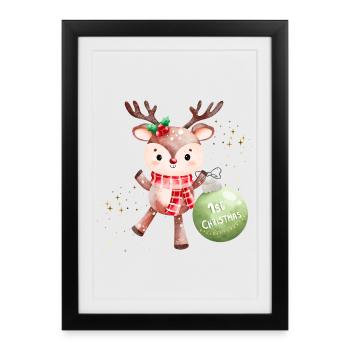 Mon premier Noël - Affiche encadrée (27 × 37 cm) - noir - Devant