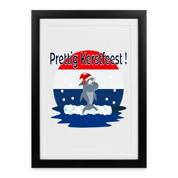 Merry Christmas Sharks - Framed poster (27 × 37 cm) - black - Front