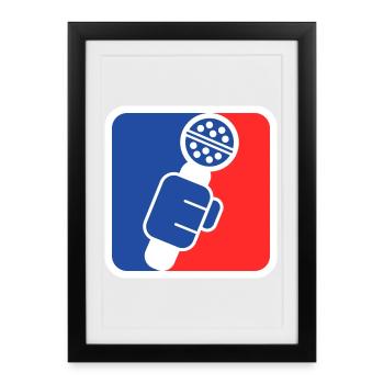 Microphone Check League Icon – Sports Fan - Framed poster (27 × 37 cm) - black - Front
