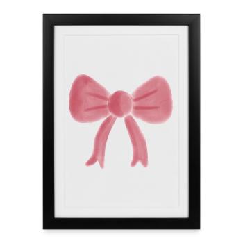 Pastel Pink Watercolor Bow - Framed poster (27 × 37 cm) - black - Front