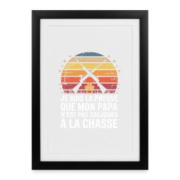 Proof Dad Hunter Offbeat Humor - Framed poster (27 × 37 cm) - black - Front