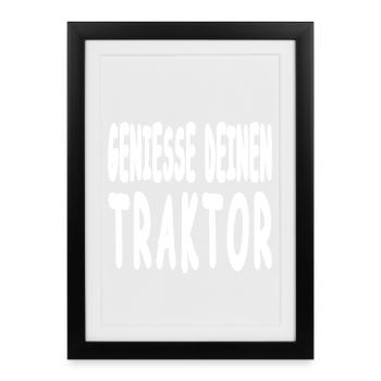 Traktor - Gerahmtes Poster (27 × 37 cm) - Schwarz - Vorne