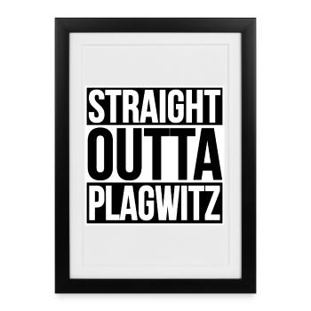 TOUT DROIT SORTI DE LEIPZIG PLAGWITZ - Affiche encadrée (27 × 37 cm) - noir - Devant