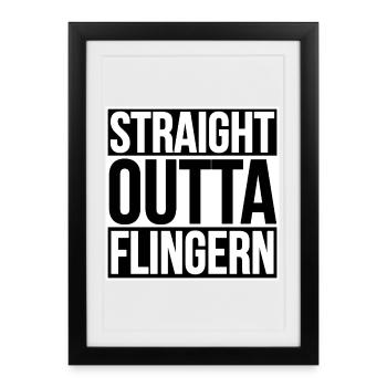TOUT DROIT SORTI DE DÜSSELDORF FLINGERN - Affiche encadrée (27 × 37 cm) - noir - Devant