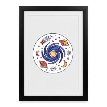 Galaxie du vortex cosmique - Affiche encadrée (27 × 37 cm) - noir - Devant