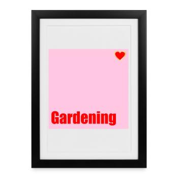 Jardinage Amour Jardin - Affiche encadrée (27 × 37 cm) - noir - Devant
