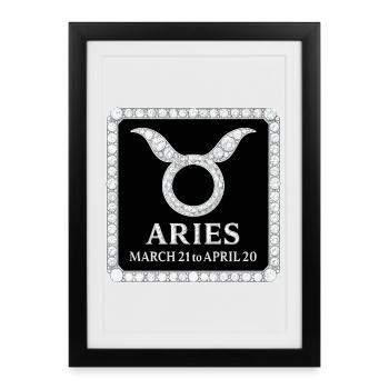 Zodiac sign Aries - Framed poster (27 × 37 cm) - black - Front