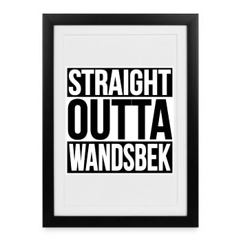 Straight Outta Wandsbek HAMBOURG - Affiche encadrée (27 × 37 cm) - noir - Devant