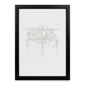 Père Noël en métal noir - Affiche encadrée (27 × 37 cm) - noir - Devant