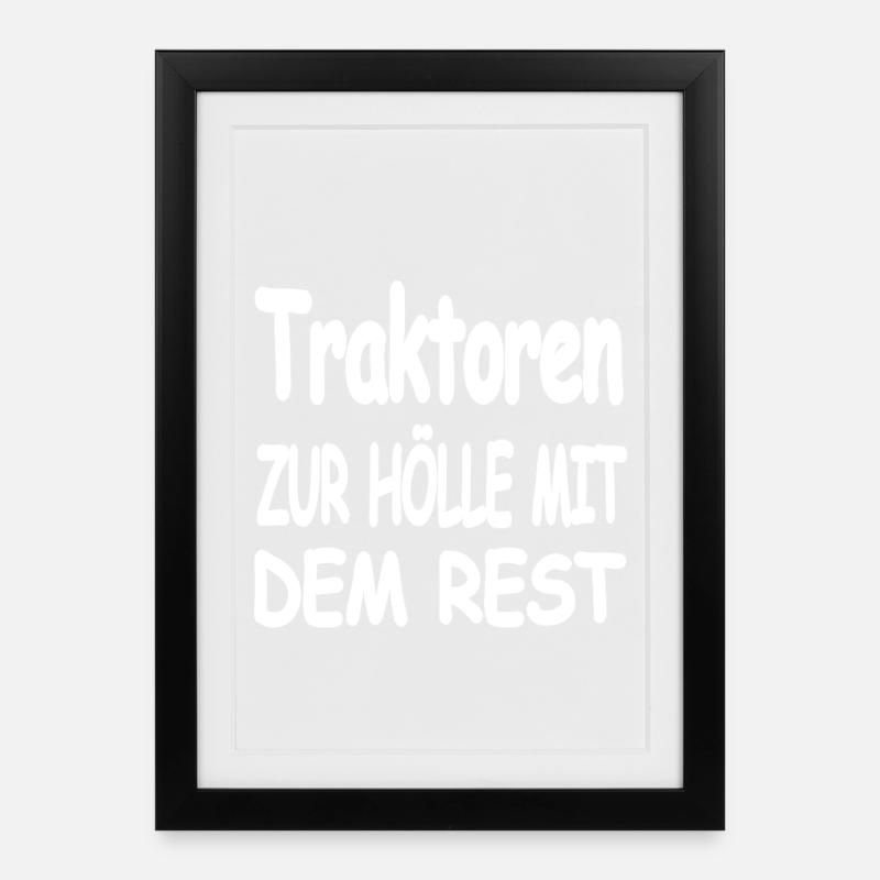 Traktor - Gerahmtes Poster (27 × 37 cm) - Schwarz
