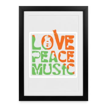 Love Peace Music - Framed poster (27 × 37 cm) - black - Front