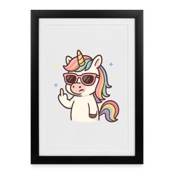 Rebellious Unicorn – Sassy and Magical Humor - Framed poster (27 × 37 cm) - black - Front