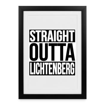 Straight Outta Lichtenberg BERLIN - Affiche encadrée (27 × 37 cm) - noir - Devant