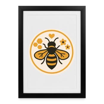 Sauvez les abeilles - Motif d’abeille de la nature - Affiche encadrée (27 × 37 cm) - noir - Devant