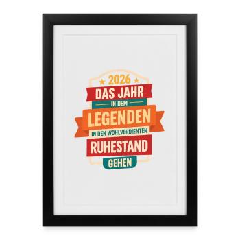 2026 Legend Retirement Retiree Pensioner Gift - Framed poster (27 × 37 cm) - black - Front