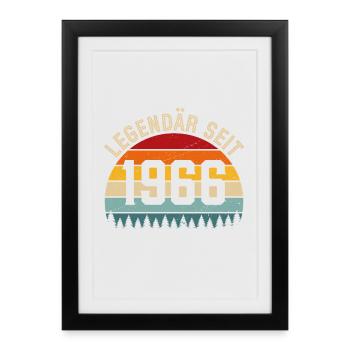 Légendaire depuis 1966 – né en 1966 - Affiche encadrée (27 × 37 cm) - noir - Devant
