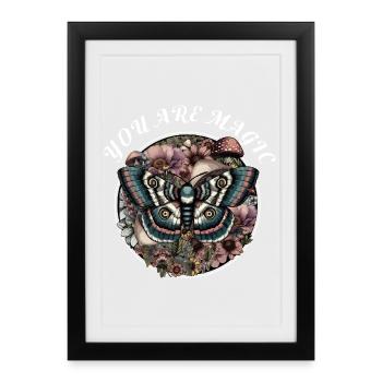 Magic Floral Butterfly - Framed poster (27 × 37 cm) - black - Front