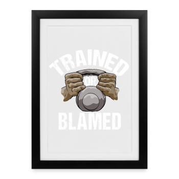 Bodybuilding Fitness Vintage Gym Athleten Workout - Gerahmtes Poster (27 × 37 cm) - Schwarz - Vorne