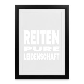 Chevaux - Affiche encadrée (27 × 37 cm) - noir - Devant