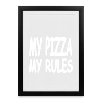 Pizza - Affiche encadrée (27 × 37 cm) - noir - Devant