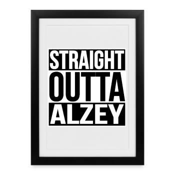 Straight Outta Alzey - Gerahmtes Poster (27 × 37 cm) - Schwarz - Vorne