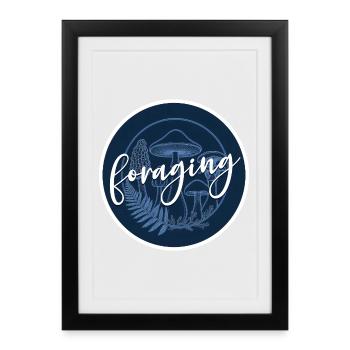CHAMPIGNON BUTINEUR COTTAGECORE - Affiche encadrée (27 × 37 cm) - noir - Devant